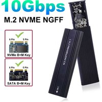 M2 SSD Case NVMe SATA Dual Protocol 10Gbps M.2 to USB Type C 3.1 Gen2 SSD Adapter NVME PCIE NGFF SATA SSD Disk Box SSD Enclosure