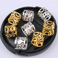 50-200 Pcs/lot Dreadlocks Beads Wig Ornament Hair Rings Twisted Braid Spring Three Strand Braid Hollow Decorative Tools Braiding