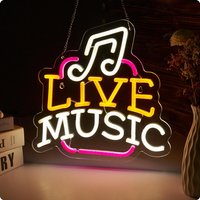 Live Music Neon Sign USB Energy-Saving LED Neon Light for Bedroom Bar Club Studio Party Neon Decoration Gift