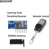 QIACHIP RX480E 433 Mhz RF Relay Receiver Module Wireless 4CH Output With Learning Button and RF Remote Controls Transmitter DIY