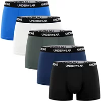4Pcs/Set Of Men's Seasonal Fashionable Underwear Flat Corner Pants Comfortable Plus Size Color MEN Elastic Waist Shorts