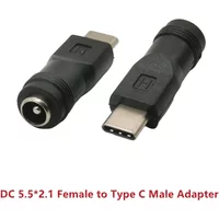 1PC JACK 5.5*2.1mm FEMALE TO USB C ADAPTER, USB ADAPTOR TYPE C MALE TO DC 5.5 x 2.1 mm CHARGR CONNECTOR