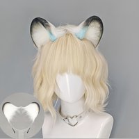 New Hot Game Faux Fur Leopard Ear Headband Handmade Plush Kawaii Hair Hoop Lolita Cat Girl Kc Exhibition Cat Ears Cosplay Prop