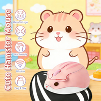 Cute Wireless Mouse Ergonomic Cartoon Hamster Mause USB Optical Gaming 3D Silent Mini Mice For PC Laptop Tablet Computer Office