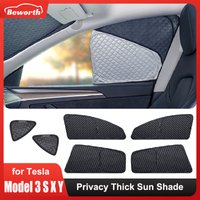 Privacy Thick Sun Shade for Tesla Model 3 Y X S 2025 Side Window Sunshade Front Rear Windshield Skylight Blind Blocking Shading