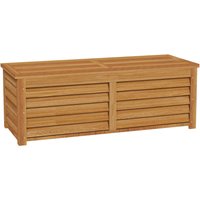 PINGGO 292L Outdoor Storage Box, Wooden Deck Box Garden Storage Container for Balcony, Porch, Poolside, Light Brown
