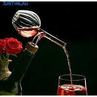 JUSTINLAU Wine Aerator High Borosilicate Glass Red Wine Pourer Round/Grape Shaped Quick Decanter Spout Glass Sobering Device