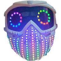 LED Light Up Mask Cyberpunk Futuristic Mask for Halloween Cosplay Party Rave Festival Glowing LED Mask for Men Women Kids
