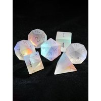 1-7pcs DND Colorful Froste Gemstone Dice Convex Word Dice Multi-sided Polyhedral Dice for D&D Game COC Role Playing RPG Table