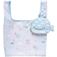 Jinbei San Foldable Reusable Shopping Bags Folding Cartoon Anime Whale Cute Eco Bag Kawaii Shopper Bag Women Small Handbag