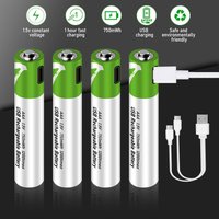 SMARTOOOLS Original USB AAA Rechargeable Batteries 1.5V 750 MWh Li-ion Battery for Remote Control Mouse Electric Toy Battery