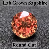 Lab Grown Orange Round Cut Sapphire Charm Gemstones DIY Jewelry Materials with Selectable AGL Certification