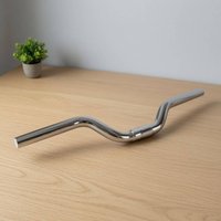 Swept-Back Handlebar Silver Finish Metal Handlebar Bike Part Easy Installation Comfortable Grip