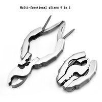 Multi-functional Mini EDC Tool Round Head Pliers Outdoor Camping Gadget Multi-purpose Combination Portable Tool Screws 9 in 1