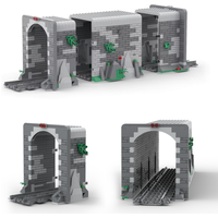 MOC Train Tunnel Building Block Simulation Rockery Cave Railway Track Transportation Entrance and Exit Brick Toys Gift