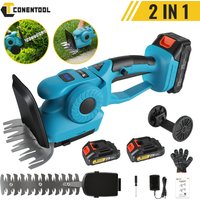 Conentool 21V Mini Akku-Heckenschere, elektrische Gartenschere mit Doppelklinge, 20000 U/min, leichte Hand-Strauchschere, wiederaufladbarer Akku, Sicherheitsverriegelung für Topfpflanzen, Balkon,