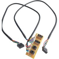 50cm 2-Port Dual USB 2.0 9Pin 3.5mm HD Audio Standing Socket Interface Motherboard Extension Cable Host Case Front Panel 65x23mm
