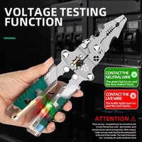 Foldalbe Wire Stripping Pliers Voltage Testing Cable Cutting Crimping Pliers Multifunctional Wire Stripper Electrician Pliers