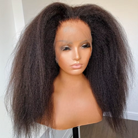 4C Edges Curly Baby Hair Kinky Straight Lace Wigs 13x6 HD Lace Frontal Wig Human Hair Yaki Straight Lace Front Human Hair Wigs