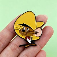 Cute Speedy Gonzales Enamel Pin Retro Cartoon Mouse Brooch Jewelry Gift