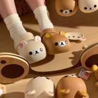 Cartoon Rilakkuma Shoes Cute Bear Pvc Non-Slip Anti-Odor Wear Bag Head Sandals Cute Summer Beach Shoes Girl Gift