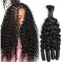 Human Hair Bulk Boho Braids Burmese Curly Bundles Human Hair Bulks For Bohemian Knotless Braiding Virgin Crochet Hair Extensions