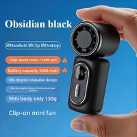 2026 Portable Handheld Fan 100-Gear Stepless Turbo Fan Type-C Charging LED Display Mini Outdoor Cooling Fan Desk Travel