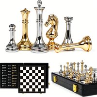Chessboard 29cm/11.4inch, Metal Zinc Alloy Chess International Includes 2 Extra Queens, Perfect Various Holiday Gift Board Game