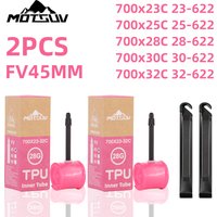 TPU Inner Tube 2Pcs 28g Ultralight Bike 700X18 25 28 32 Road Bicycle TPU Material Tire 65mm Length French Valve