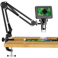 4.3 inch Digital Microscope with Flexible Stand 1080P USB Microscope for Soldering/Coin Video Recorder & Photo Capture, PC View