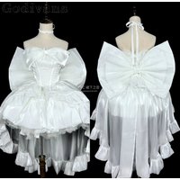 Summer New Women's Slim-Fit Elegant Big Bow Trailing Lolita Elegant Birthday Evening Dresses Sweet Princess White Tube Top Dress