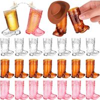 Mini Western Cowboy Boot Shot Glasses Cowgirl Cute Doll Hat Plastic Boot Cups Cowboy Birthday Supplies Bachelorette Party Favors
