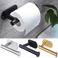Klebstoff Wc Rollen Papier Halter Organizer Wand Montieren Lagerung Stehen Küche Bad Keine Bohrer Tissue Handtuch Spender Edelstahl Stahl Schwarz Silb