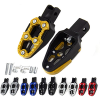 Motorcycle Footrests Pedals Angle Adjustable For E-Bike Kawasaki Scooter ATV Universal Aluminum Alloy Anti Slip Foot Rests Pegs