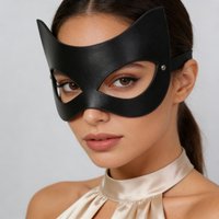 Punk Cat PU Mask, Unisex, Comfortable and Fits Half-face, Suitable for Multiple Occasions, Party Cosplay Prop