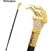 Golden White Eagle Head Fashion Walking Stick Cospaly Vintage Fashionable Walking Cane Crosier 93cm Performance Stage Cane