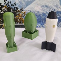 DIY Model Hydrogen/Fat Man/Little Boy PLA Material Simulation Bombs Ornaments Props for Collection Souvenir