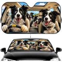 Animal Border Collie Sun Visor Car Windshield Sun Visor - Foldable Universal Fit UV Block Heat Insulation Sunshade