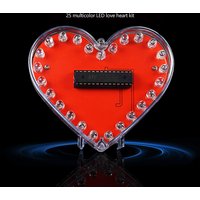 DIY Electronic Kit 25/32 LED RGB Colorful Flowing Water Light Heart-shaped Love Fun Welding School Soldering DIY Practice Board