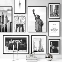 New York City Canvas Prints Statue of Liberty Posters and Prints Black and White Wall Art Pictures Living Room Decoration Pos