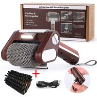 Wireless Electric BBQ Cleaning Brush with Light Rechargeable Stainless Steel for Outdoor Camping Commercial Home Send a brush
