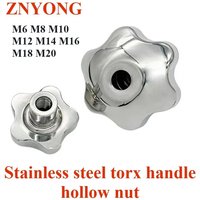 1pcs M6 M8 M10 M12 ~M20 304 stainless steel torx handle hollow hand nut blind hole handwheel star handle nut Handle knob nut