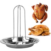 Non-stick Carbon Steel Chicken Roaster Rack Roasting Grill Stand Grilled Chicken Plate Kitchen Outdoor BBQ Tools