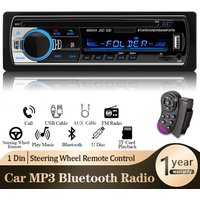 Car Radio 1 DIN Stereo Player Digital Bluetooth Car MP3 Player 60Wx4 FM Radio Stereo Audio Music USB/SD with In Dash AUX Input