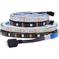 RGB LED Strip Light DC 5V 5050 Flexible LED Tape 50cm 1m 2m 3m 4m 5m 30Leds/m Lamp With 4pin Plug TV Backlight White/ Black PCB