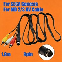 For Suitable Sega Genesis 2 and 3 high-quality AV cables, 9-pin game Adapter cables, 3RCA 1.8-meter 9-pin audio and video AV ca