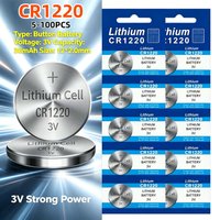 5-100PCS CR1220 3V Lithium Coin Cell,BR1220/DL1220 Button Battery Compatible for Car Key Fob, Watch, Toy, Remote Control,Long