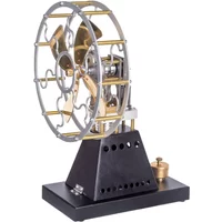 Vintage 4 Blades Heat Powered Stove Table Fan Stirling Engine model kit Physics Science Experiment Toy