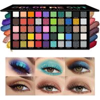 50 Color Rainbow Eyeshadow Palette Shimmer Matte Finish,Nude Neon Glitter Makeup All In One Makeup Palette For Music Festival