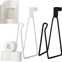 1pc Toilet Roll Paper Holder Organizer Wall Mount Storage Stand Hook Kitchen Bathroom No Drill